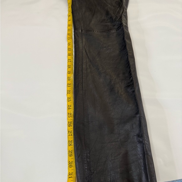 First genuine leather Black bootcut Leather Pants in size 10 - Picture 8 of 12